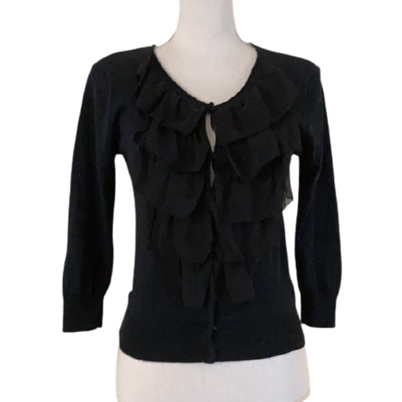 CHARLOTTE RUSSE Black cardigan ruffle - Picture 1 of 8